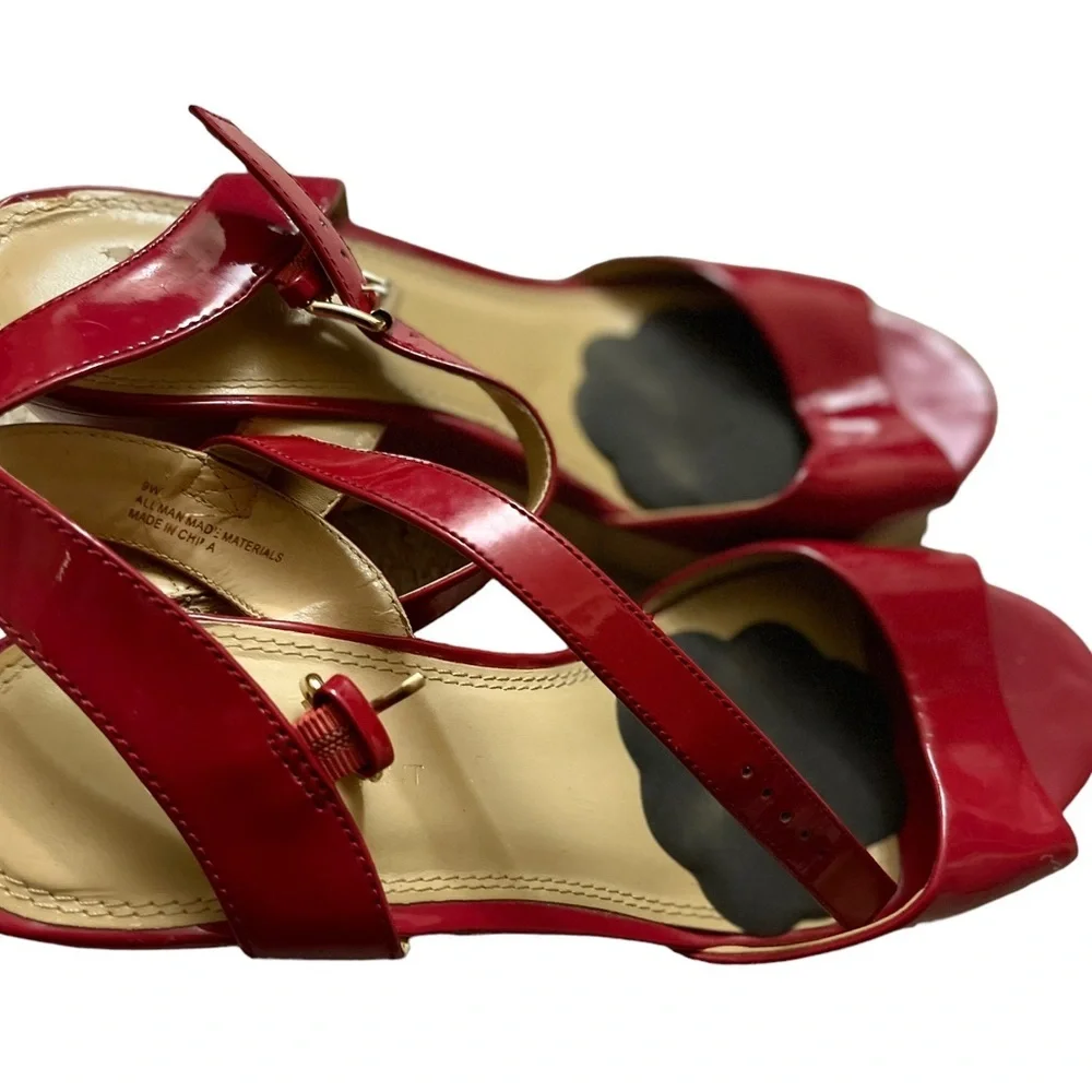 Lane Bryant Espadrille Red Pleather Wedges